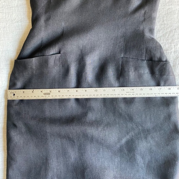 Vintage Donna Karan black label, black linen sheath dress Size 8 - Picture 12 of 15
